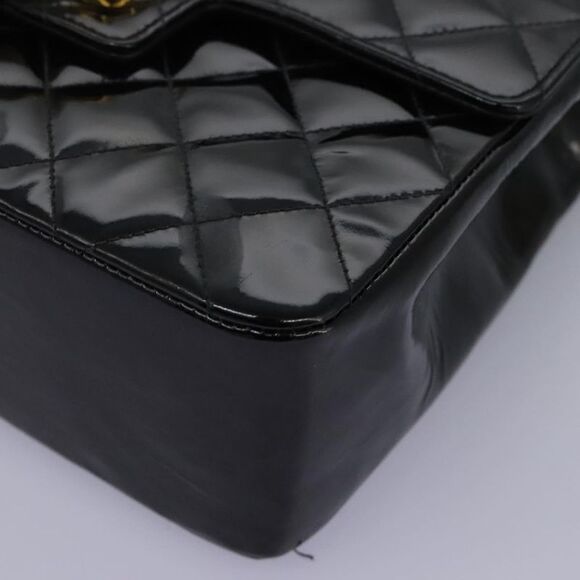 Chanel Cc Turnlock Top Handle Flap Bag Patent Leather Black Patent_Leather - Picture 9 of 16